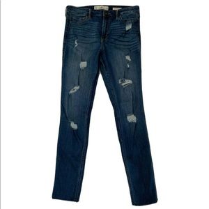Hollister High Rise Super Skinny Raw Hem Distressed Denim Jeans
9R 29X30